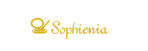 Golden Sophienia logo featuring stylized coffee cup icon with steam swirls and elegant script text