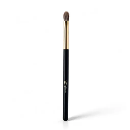 Small packing eyeshadow brush shown upright
