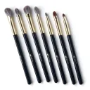 Seven-piece eye brush set arranged diagonally